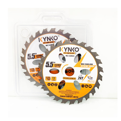 Lưỡi cưa gỗ siêu mỏng cho máy pin 24 răng đường kính Ø 140mm KYNKO WL140024