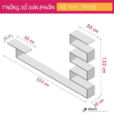 Kệ tivi gỗ hiện đại SMLIFE Trixie