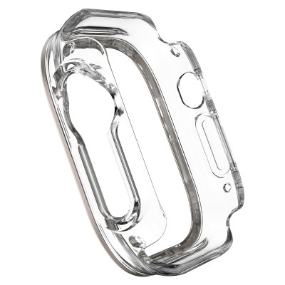 Ốp Case PC Trong Suốt Viền Màu cho Apple Watch Ultra 1/2 49mm - Hàng Chính Hãng