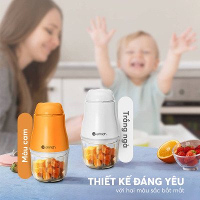Máy xay thực phẩm Elmich CHE-8665 300ml 200W, Hàng chính hãng, 6 cánh dao, cối thủy tinh - JoyMall
