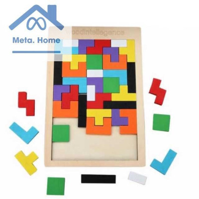 Xếp gạch bằng gỗ - Xếp hình tư duy cho bé