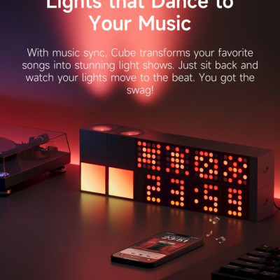 Đèn Yeelight Cube trang trí đa năng thông minh, nhiều hiệu ứng ánh sáng, gamesync, musicsyne, hỗ trợ matter/homekit