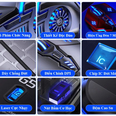 Chuột Gaming Yindiao G5 6d 4 Tốc Độ Cho Pubg - giao màu ngẫu nhiên - hàng nhập khẩu