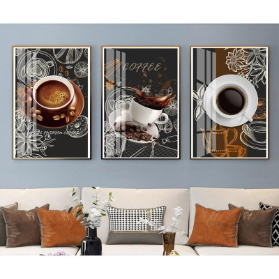 TRANH BỘ 3 TREO TƯỜNG CỠ ĐẠI - KÈM KHUNG - QUÁN CAFE-- TB3BAFCF1