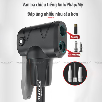 Bơm Tay Xe Đạp XunTing XT-P32 với tay cầm chống trượt, đầu bơm đa van 160PSI, Đa Dụng cho Xe Đạp, Xe máy, Xe Ô Tô, thân kim loại, lõi bơm nhôm, kín chống ngược khí - Mai Lee