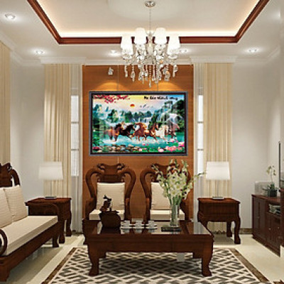 d801 01 Tranh kính bát mã phi nước đại ( được chọn mẫu)