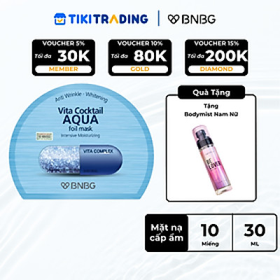 Combo 10 Mặt Nạ Cấp Ẩm Cho Da BNBG Vita Cocktail AQUA Foil Mask 30mlx10
