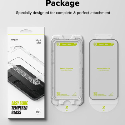 Bộ 2 Miếng Dán Cường Lực RINGKE Easy Slide Tempered Glass cho iPhone 16/ 15/ iPhone 16 Plus/ 15 Plus/ 16 Pro/ 16 ProMax_ Hàng chính hãng