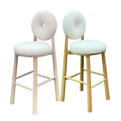 Ghế quầy đảo bếp nệm lông cừu CB DONUT-75F Nội thất Capta Ghế gỗ ash quầy bar cao 75cm nệm vải lông cừu tại tp hcm