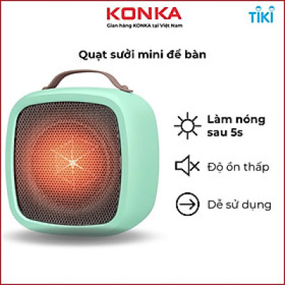 Máy sưởi mini công suất 500-1000W, quạt sưởi mini để bàn Q124, thiết kế nhỏ gọn, làm nóng tức thì, hàng chính hãng, bảo hành 12 tháng