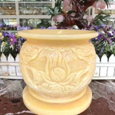 Lư hương, bát hương, bát nhang thờ cúng chạm rồng đá ngọc hoàng long