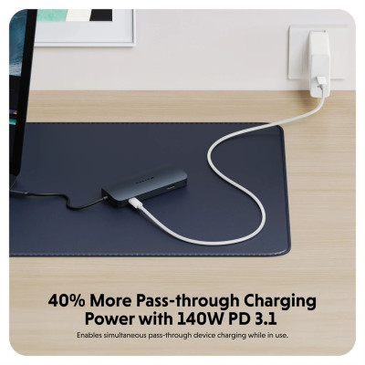 HUB chuyển đổi HyperDrive Next 8 in 1 PORT USB-C cho Macbook/ Laptop – Truyền tải dữ liệu nhanh HD4004GL - Hàng Chính Hãng