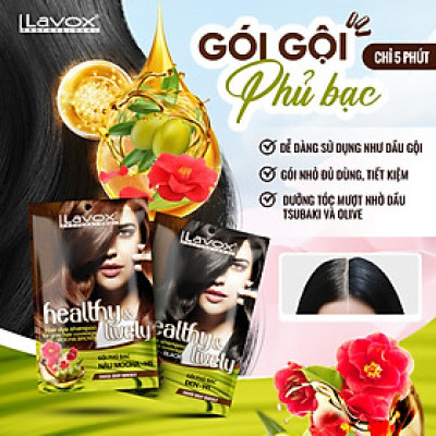Gội Phủ Bạc 100% Siêu Dưỡng 30ml Lavox - Đen