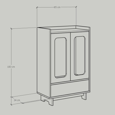 [Happy Home Furniture] MEYDAN, Tủ giày 2 cánh mây, 65cm x 34cm x 100cm ( DxRxC), TCM_055