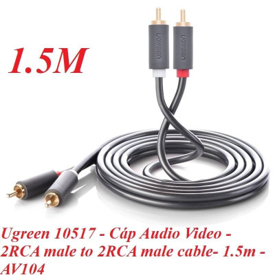 Ugreen UG10517AV104TK 1.5M màu Đen Cáp âm thanh Bông sen 2 ra 2 dương - HÀNG CHÍNH HÃNG