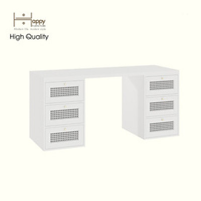 HAPPY FURNITURE , Bàn làm việc 6 ngăn kéo - MAY , BAN_151 , 160cm x 59cm x 75cm DxRxC