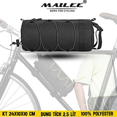 Túi đầu xe đạp tròn đa năng RZ-25 2.5 Lít cho xe đạp núi và đường phố, chống nước, vải POLYESTER, có quai đeo chéo - Mai Lee