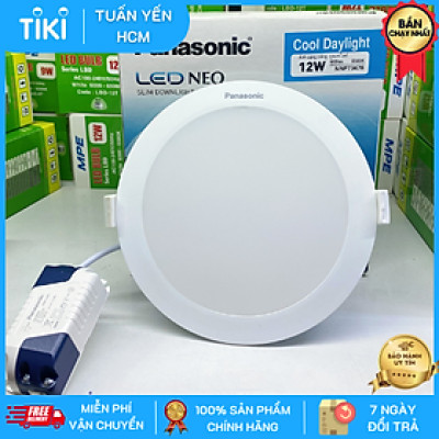 Đèn LED âm trần Downlight Panasonic Neo Slim Loại đơn sắc Công suất (6W,9W,12W) siêu mỏng nguồn rời, ánh sáng Trắng 6500K, Trung tính 4000K, Ấm 3000K