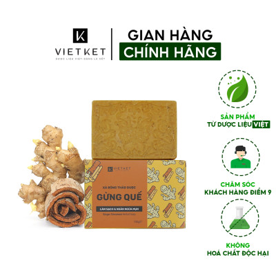 Xà Bông Thảo Dược VIETKET 100g - Giảm Mụn, Mờ Thâm, Dưỡng Ẩm, Sáng Da