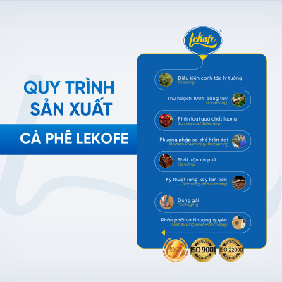 Cà phê nguyên hạt Bình Minh Lekofe 100% Robusta Đắng đậm chát nhẹ Túi 500gram