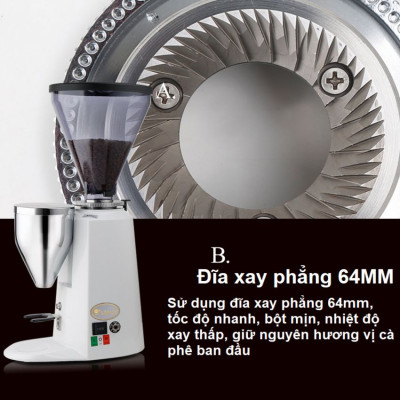 Máy xay hạt cà phê chuyên nghiệp dùng cho quán cà phê L-Beans 900A Công suất: 360W~1/2HP và tốc độ 1.450 vòng/phút với 6 – 9kg/giờ - HÀNG NHẬP KHẨU