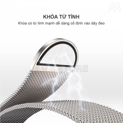 Dây Đeo Inox Khóa Nam Châm dành cho Đồng Hồ Thông Minh AMA TK, S16 và các Các mẫu Đồng hồ có kích thước dây 42/44/45/49mm Hàng chính hãng