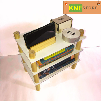 Kệ sách gỗ thông gọn gàng,xinh xắn cho bàn làm việc nhỏ từ KNF, mẫu mới 2023