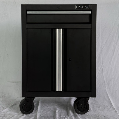 Tủ dụng cụ CSPS 61cm - 01 hộc kéo màu đen kèm bánh xe (tay cầm trắng)