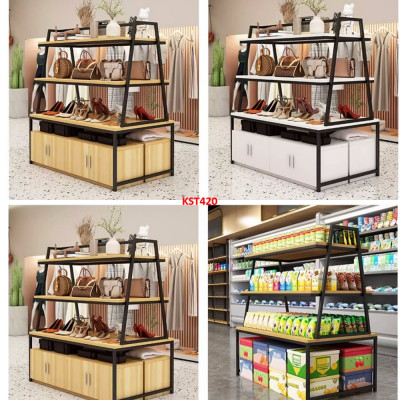 Kệ gỗ trưng bày rau củ quả, kệ trưng bày sản phẩm, hàng hóa KST420 - NỘI THẤT LẮP RÁP VIENDONGADV