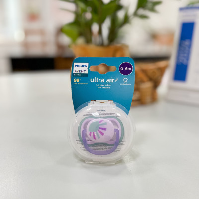 Núm ty ngậm thông khí Philips Avent (vỉ đơn) cho bé 0-6 tháng