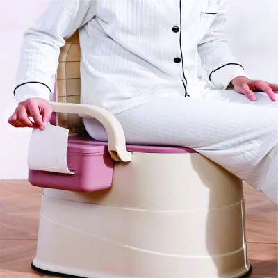 Nhà vệ sinh di động cho người già mang thai bệnh nhân đa năng 2 chức năng Chất liệu nhựa ABS chất lượng cao với tay vịn