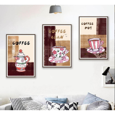 TRANH BỘ 3 TREO TƯỜNG CỠ ĐẠI - KÈM KHUNG - QUÁN CAFE-- TB3BAFCF1