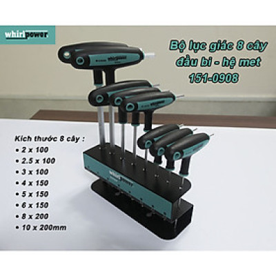 BỘ LỤC GIÁC 8 CÂY CHỮ T ĐẦU BI WHIRLPOWER