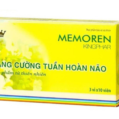 Bổ não memoren Kingphar -( Hộp 30 viên )- Tăng Cường Tuần Hoàn Não,Hoạt Huyết Dưỡng Não
