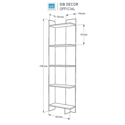 Kệ Sách Để Góc Tường SIB Decor Đơn Giản Mà Đẹp KSG65