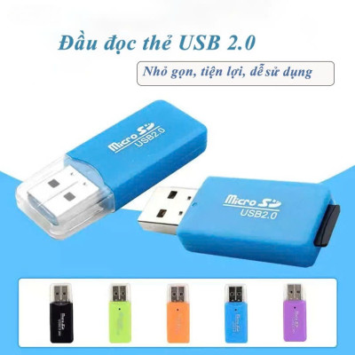 Đầu đọc thẻ nhớ điện thoại Micro SD, mini SD,MMC, Plus, SDHC, RS-MMC - Hàng Nhập Khẩu - Giao Màu Ngẫu Nhiên