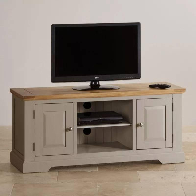 Tủ TV 2 Cánh St.Ives Gỗ Sồi Ibie LV2STIO - Xám (140 x 42 cm)