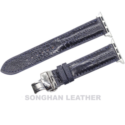 Dây Đeo Thay Thế Dành Cho Apple Watch Da Đà Điểu Vân To Khóa Gập Hoàn Thiện Thủ Công, Dây Da Apple Watch Series 2,3,4,5,6,7 Size 38mm,40mm,41mm,42mm,44mm,45mm Hàng Chính Hãng Songhan Leather
