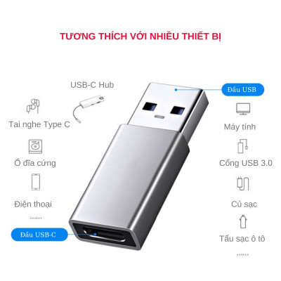 Đầu Chuyển Đổi USB 3.0 Sang USB Type C , Đầu Chuyển USB Type A Sang USB Type C , Đầu Đổi USB A Dương Sang USB Type C - Hàng Nhập Khẩu - Giao Màu Ngẫu Nhiên