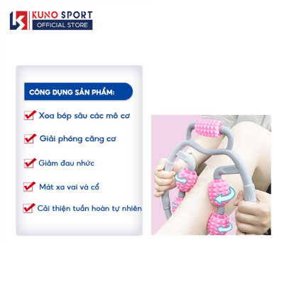 Con lăn massage KUNOSPORT giúp bắp chân tay thon gọn giãn cơ tập yoga,mát xa vai cổ nam nữ tiện lợi dụng cụ mát xa cao cấp