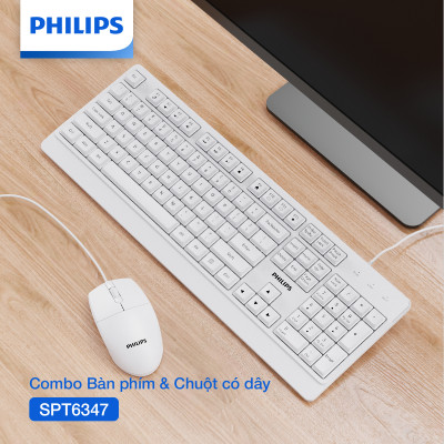 Combo Bàn phím và Chuột có dây Philips SPT6247 - Hàng chính hãng