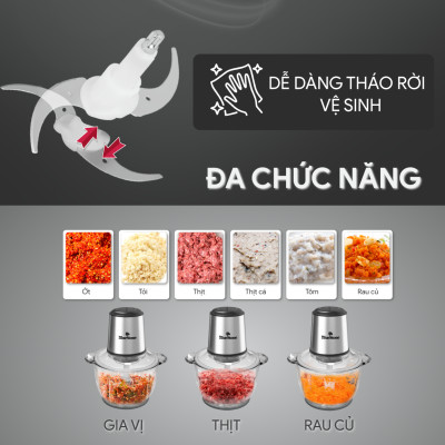 Máy Xay Thịt 2 Lưỡi Kép BlueStone CHB-5145 (2 Lít) - Hàng chính hãng