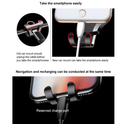 Giá đỡ điện thoại  xoay 360 độ Baseus Osculum Type Gravity Car Mount gắn taplo ô tô, xe hơi  SUYL-XP01, Tự động điều chỉnh kích thước màn hình sao cho vừa với điện thoại khi đặt lên giá đỡ, Hàng nhập khẩu