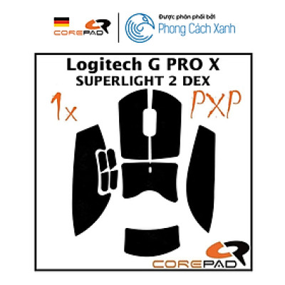 Bộ grip tape Corepad PXP Grips dành cho Logitech G PRO X SUPERLIGHT 2 DEX - Hàng Chính Hãng