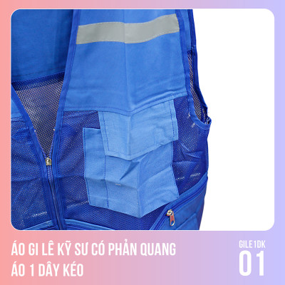 Áo Gi Lê Kỹ Sư Có Phản Quang - Áo 1 Dây Kéo - GILE1DK01