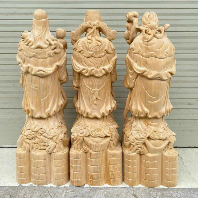 Bộ tượng phật tam đa phúc lộc bằng gỗ ngọc am thơm nức kt cao 60×17×15cm 