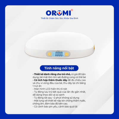 Cân Điện Tử Trẻ Em OROMI ER7230 - Cân Trẻ Sơ Sinh Kỹ Thuật Số