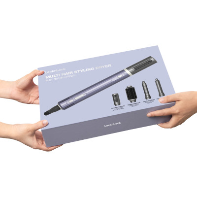 Máy Sấy Tạo Kiểu Tóc Ion Âm LocknLock ENA526GRY 1000-1200W, Hàng Chính Hãng, 4 Đầu Phụ Kiện - JoyMall