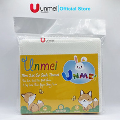 Lót Xu, Tấm Lót Phân Xu Chống Thấm Cho Bé Sơ Sinh UNMEI Dày Dặn, 3 Lớp Mềm Mại Bịch 30 Miếng, Chống Thấm Cực Tốt