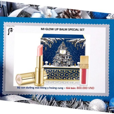 Bộ Son Dưỡng Whoo Glow Lip Balm SPF10 2023 màu pink 